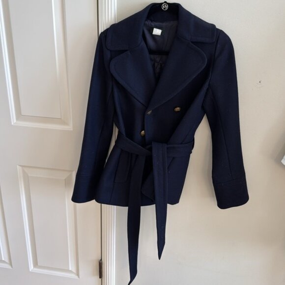 JCREW NAVY WOOL PEA COAT SIZE 4 - Picture 2 of 7